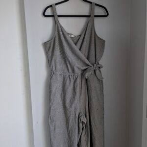 Wrap Front Gingham Jumpsuit